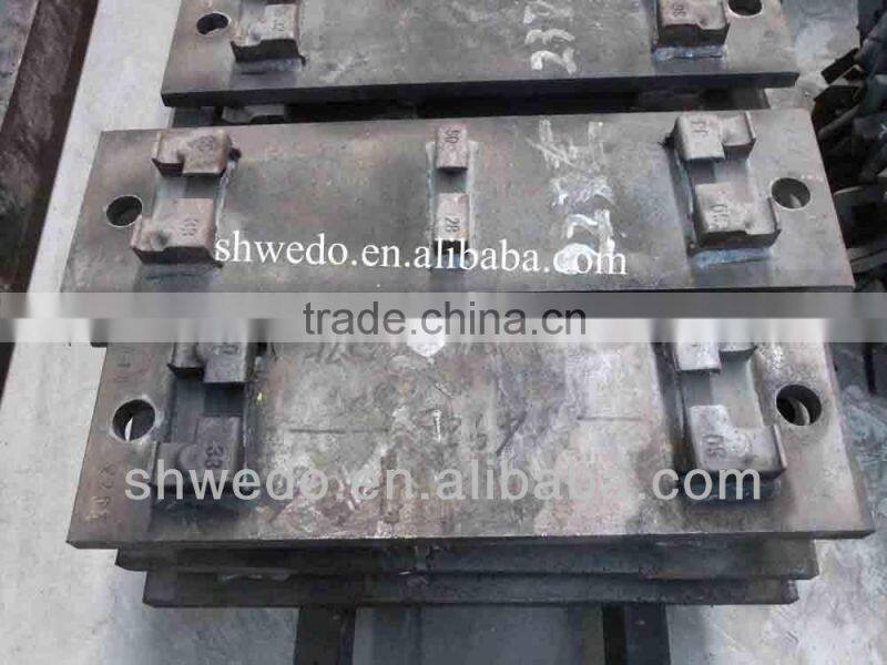 railway tie plate with chair used in turnout