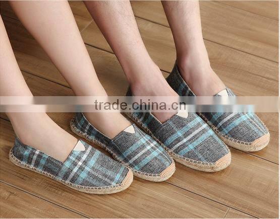 Vintage unisex casual shoes , cottpn hemp material rubber sole shoes