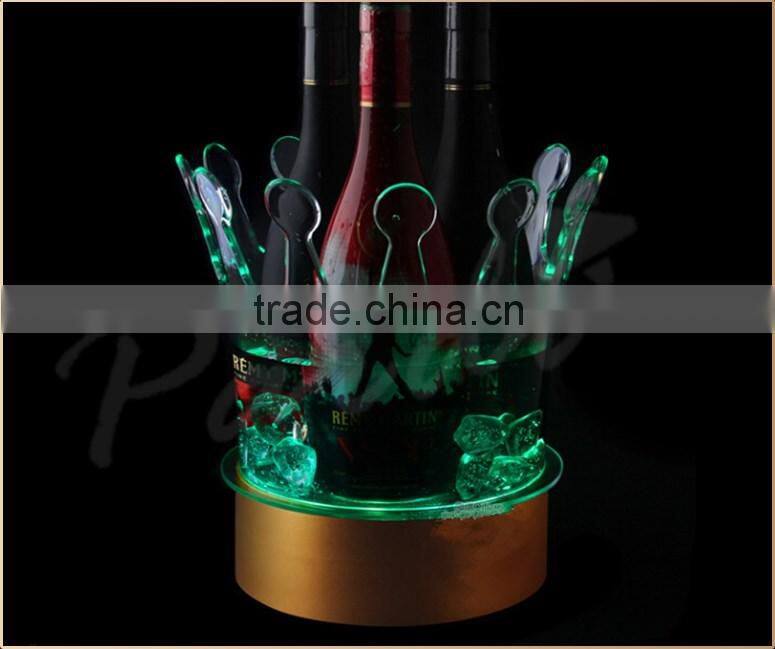 Champagne bottle display led crown illuminate ice bucket cooler