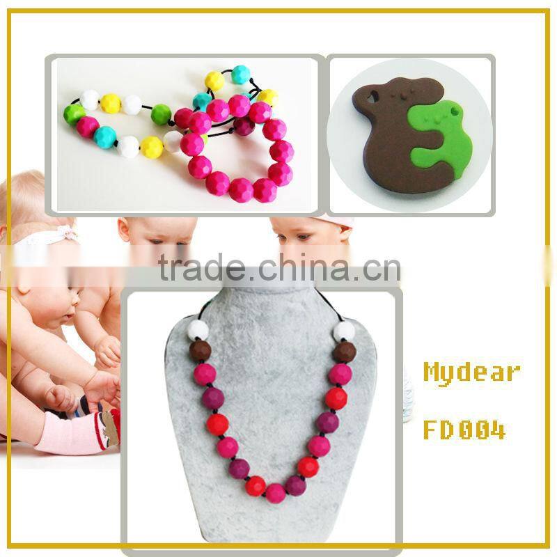 Soft food grade silicone beads bracelets for baby teether