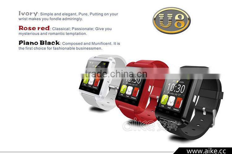 2016 New Bluetooth Smart Watch U8 WristWatch U8 Watch for iPhone 5S Samsung S4/Note 2/Note 3 Android Phone Smartphones