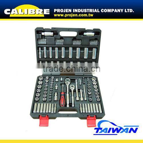 CALIBRE 167 PC 1/4" & 3/8" & 1/2" Dr. Socket, ratchet handle, bits sets