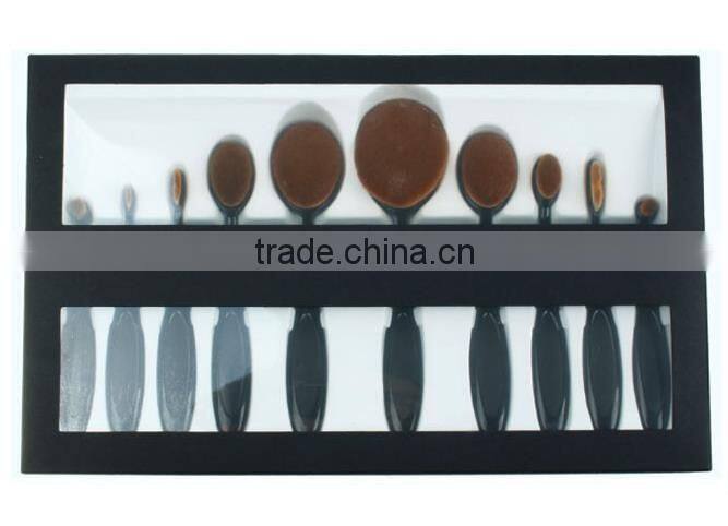 10 PCS Oval Makeup Brushes Set Synthetic Hair Professional / Full Coverage Plastic Face / Eye / Lip MAKE-UP FOR YOU 10 PCS O