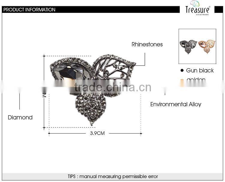 Brand Treasure clover shape brooch yiwu hot new products fashion diamond rhinestone clover shape brooch
