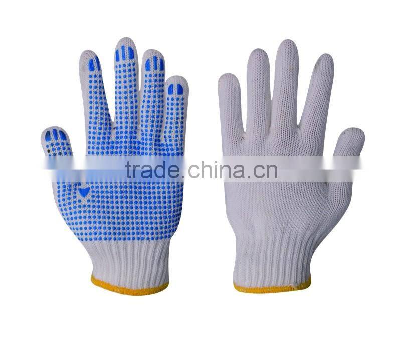 Blue PVC Dotted Cotton Glove/ PVC Dots Work Glove