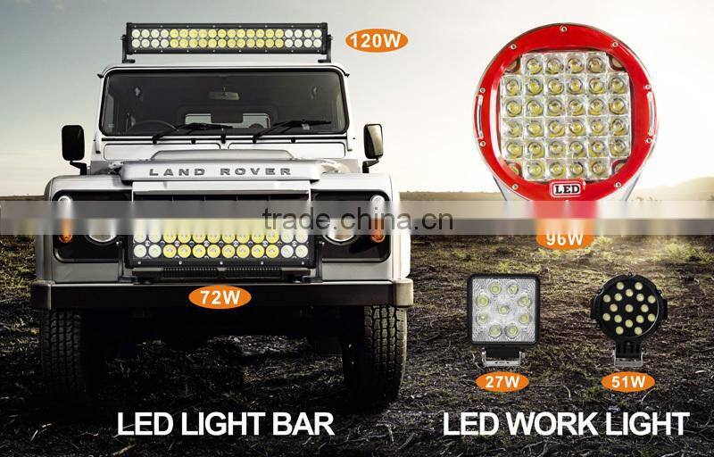 Top Sale Black/ Red automobile 4x4 accessories 4wd offroad 9 inch 96w round led working light led driving lights work light led