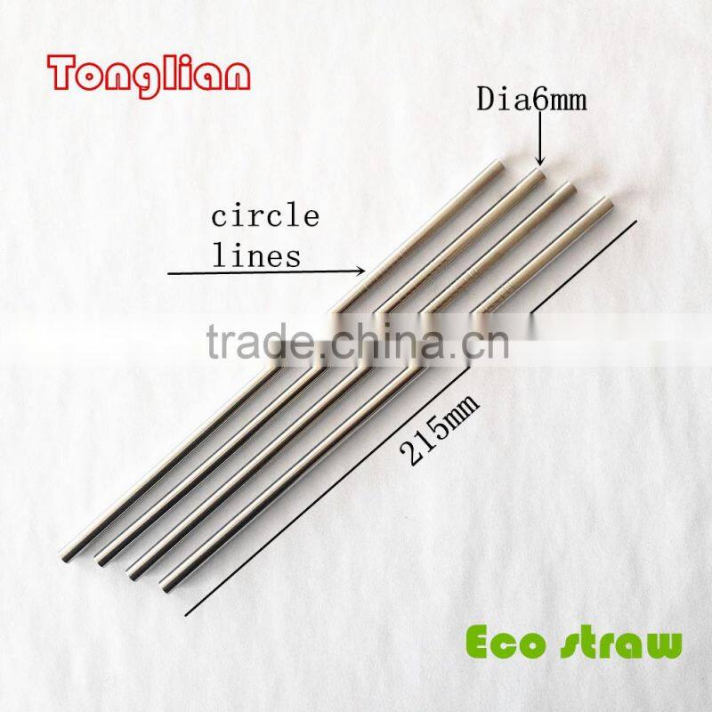 Dia 6mm L 8.5" Stainless Steel Drinking Straw 4 with 1 brush packed in new design blister card