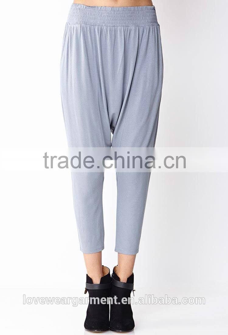 Women high waist blank loose harem trousers wholesale for summer
