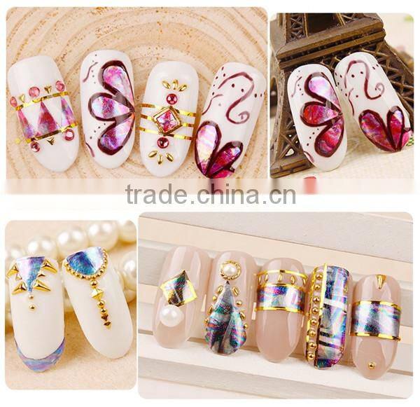 BIN cheap fashion style nail art set many designs shell paper stickers