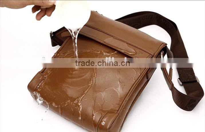 Mens laptop messenger bag genuine leather sling shoulder bag