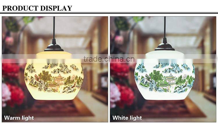 Jingdezhen Pastel Decal outdoor pendant light ceiling pendant light