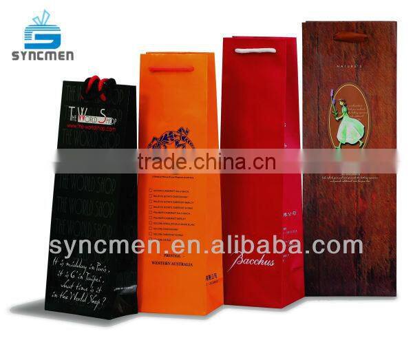 2014 High quality Wine bottle paper bag