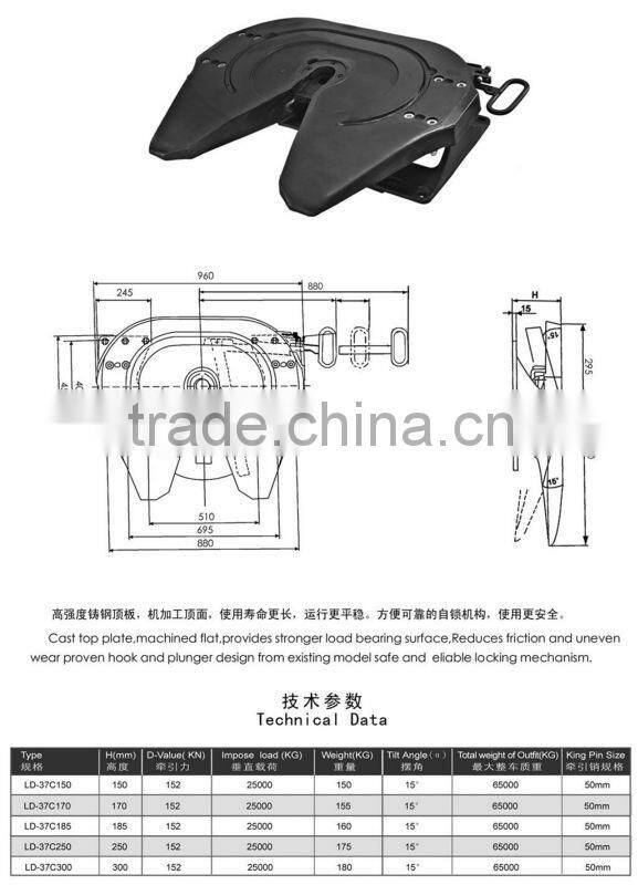 Semi Trailer JOST type Casting Fifth wheel