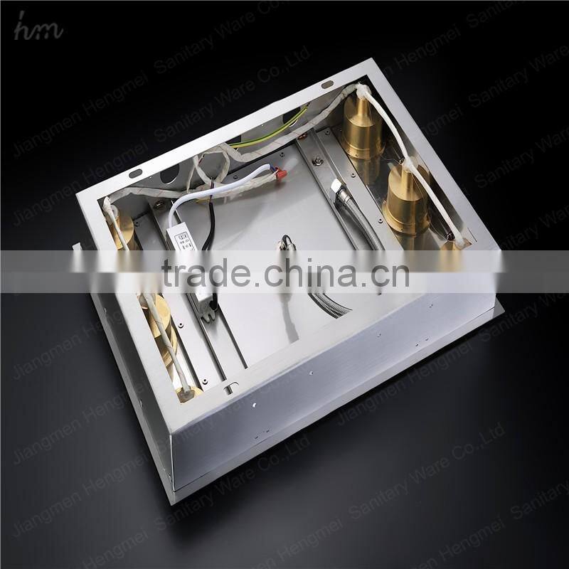 hidden mounted bath shower mixer led/rain shower faucet set for accessories with hand help shower head