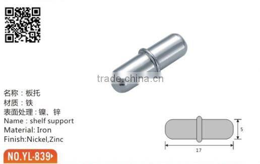 Divided metal cabinet shelf pins