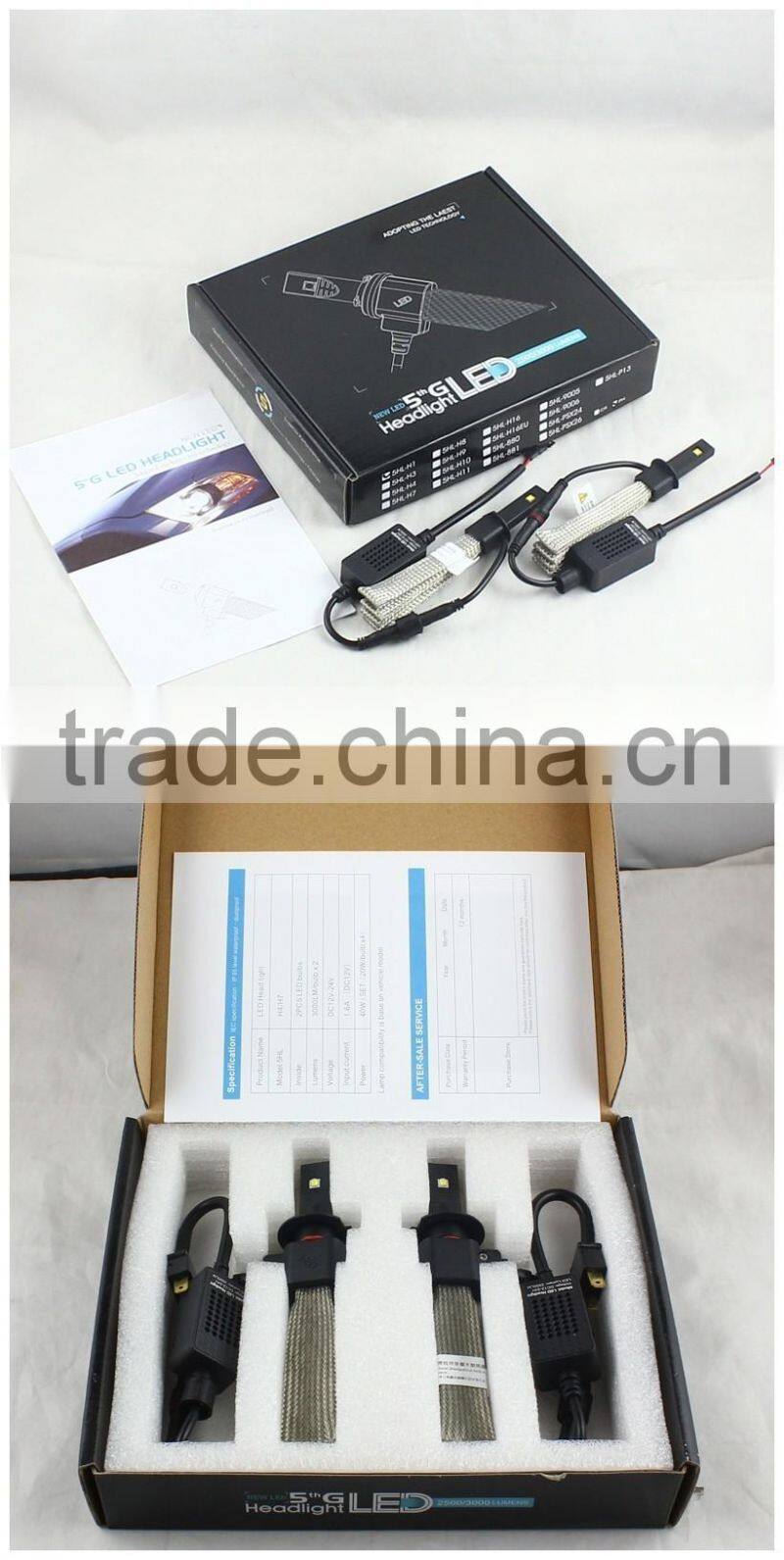 9012/HIR2 Plug & Play 40W 5000LM LED Headlight Kit Car Driving Fog Lamp Bulbs 6000K White Automotive DRL Car Light Source