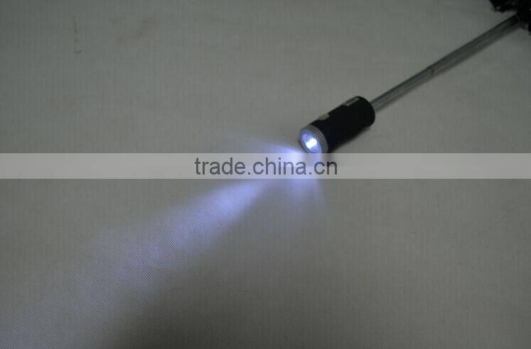 auto open and close fashion zincification shaft and rib led light umbrella
