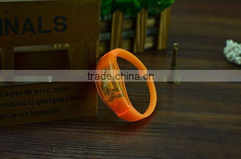 2016 Custom New Products PVC Sound Activated LED Flashing Concert Logo Bracelet,led bracelet
