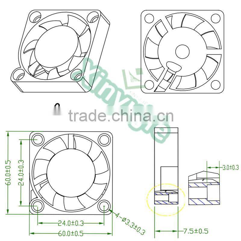 xinyujie mini plastic fan blade 30mm small fan battery operated exhaust fan