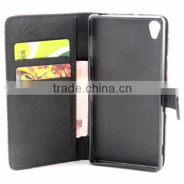 PU leather case for samsung galaxy S6 Edge,card holder case for samsung galaxy,elephant painting case for samsung