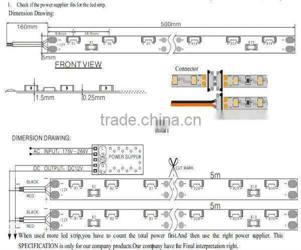 led light ribbon 335 side view