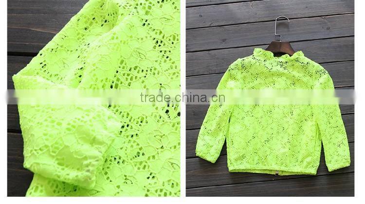 High Quality Fashion Breathable Children Zipper Coats for Girls, Zipper Unlined Upper Garment