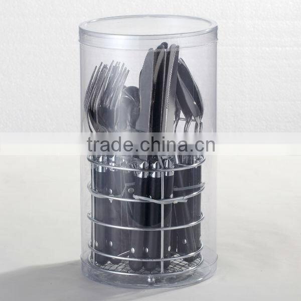 High Quality PP Plastic Spoon&Knife With Metal Stand