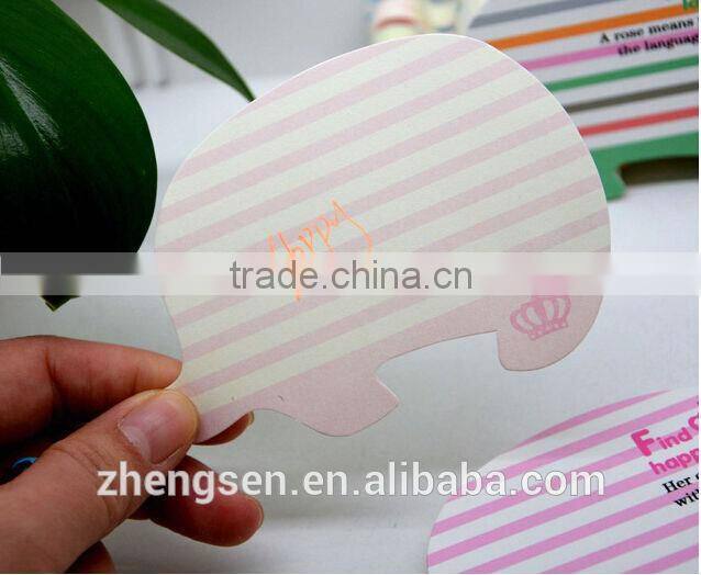 aminal shaped memo pad with saddle stitching