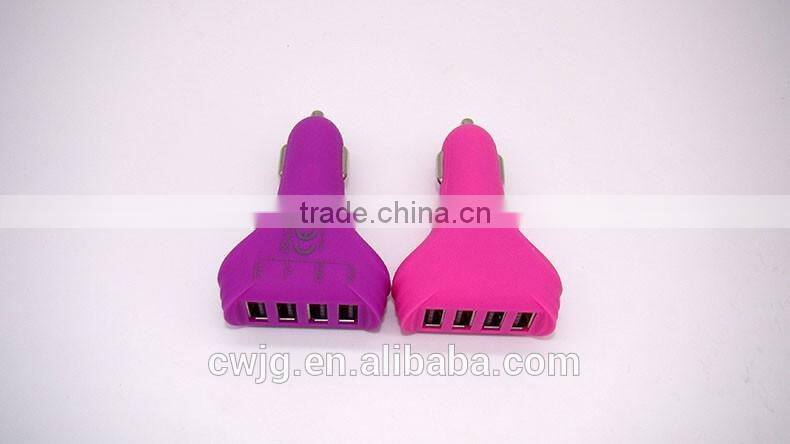 2016 New Design four 4 multi usb port power bank car charger