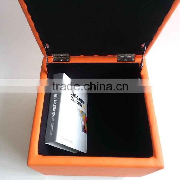 TDST-02-3 QVB JIANDE TONGDA ORANGE COLOR WOODEN FOOT WOOD FRAME PU SEAT HOME PU BENCH STORAGE BENCH SOFA