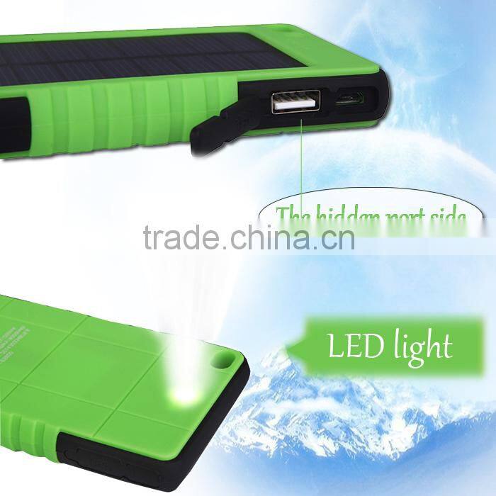 2015 New Design Portable Extra-Thin 5000 Mah Solar Power Bank Waterproof Power Bank,mfi power bank