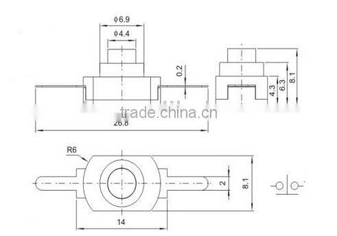 white flashlight switch,Self locking latching push button on/off switch,Red&Green Cap Self-locking Mini Push Button Switch