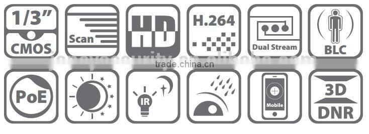 Vandal proof IR POE Dome Economic Network Hikvision Camera 1.3MP IP Camera Hikvision (DS-2CD2112-I)