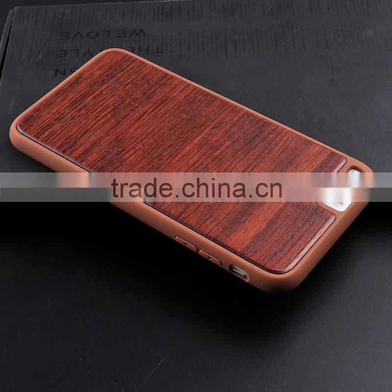 Wood grain leather+tpu shell mobile phone for iphone 7/7s case