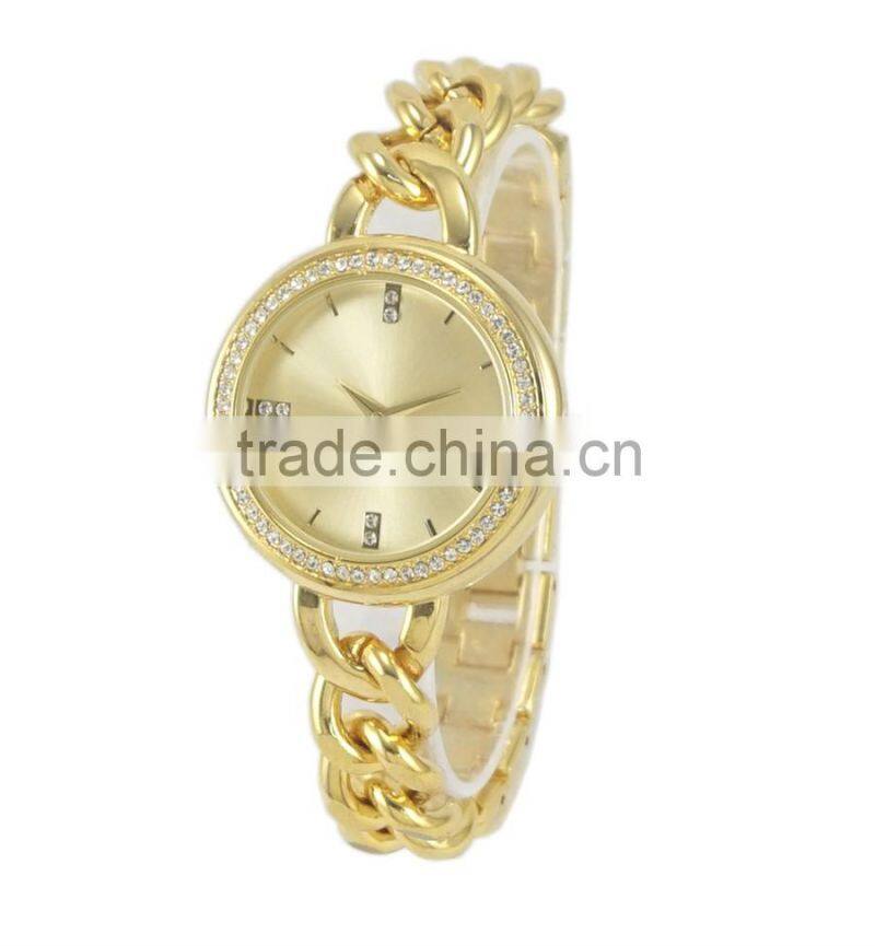 Women's elegant chain bracelet quartz three colors good plating custom made watches