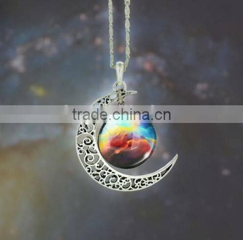 alloy moon time fashion pendant jewelry necklace