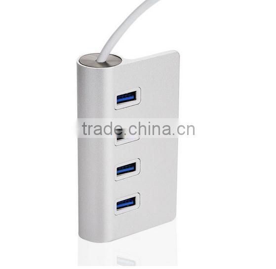 High Speed 4 Ports USB 3.0 Hub Portable Aluminum Hub New for Aple Macbook Air PC Laptop