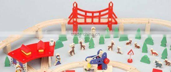 130pcs Wooden Train Set