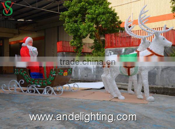 Christmas lights 3D acrylic deer motif light decoration deer carriage light Factory price