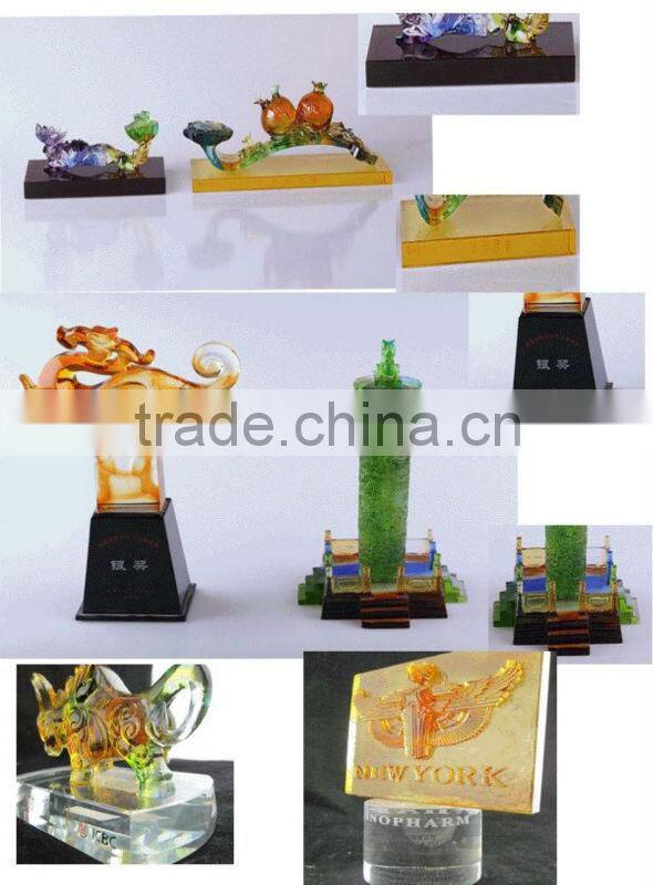 European popular art colorful lady crystal statue