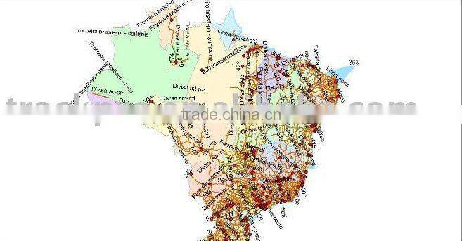 Brazil Digital Mapinfo Map for Car/fleet managementTracking/monitoring