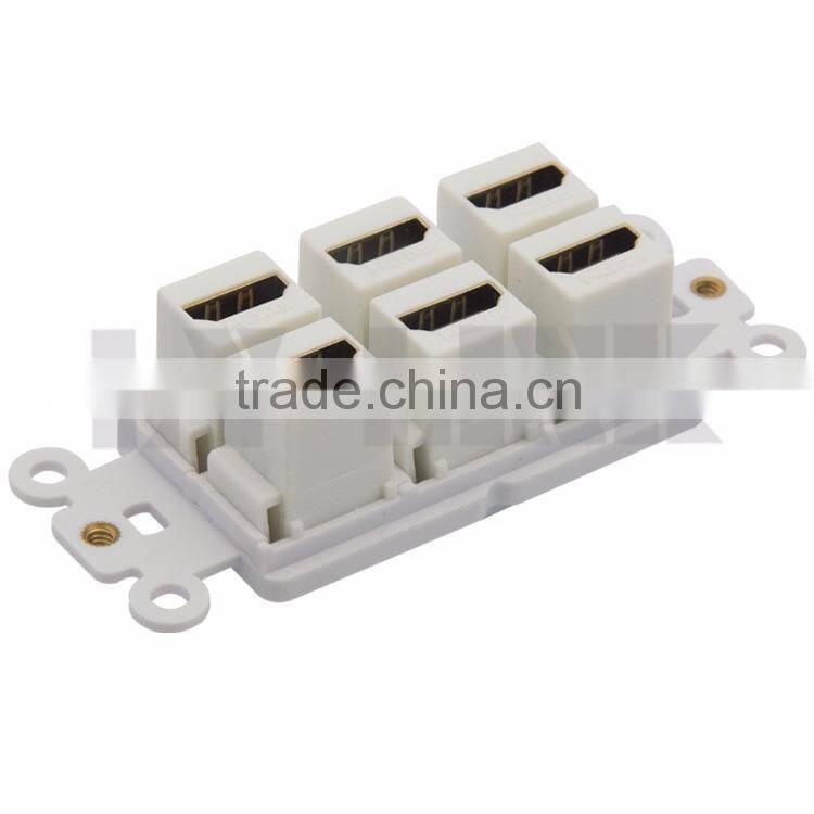6 Ports HDMI female to female Inner face plate wall plate