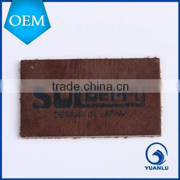 Sew-on style leather label jeans pu leather patches