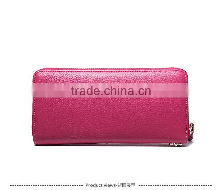 designer leather clutch wallets long purse zipper for women
