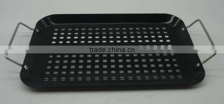 Stainless Steel Single Handle Non-Stick Pizza Pan BBQ Pan BT-BBQ102