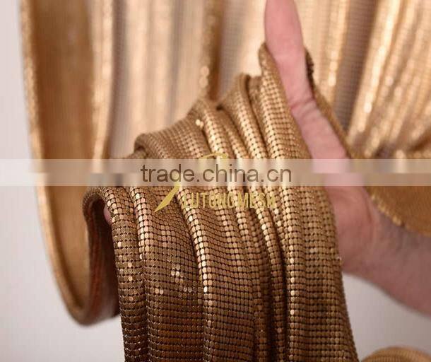 Metal sequin drapery for room divider
