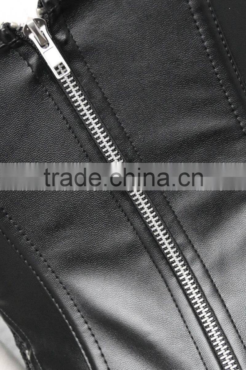 2016 wholesale brilliant black women's sexy lingerie pvc corset