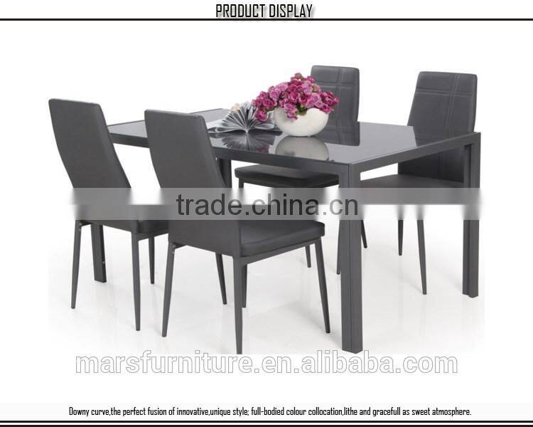Modern Furniture Glass Kitchen Dining Dinette Top Dining Set 6 Person Dining Table and Chairs Set