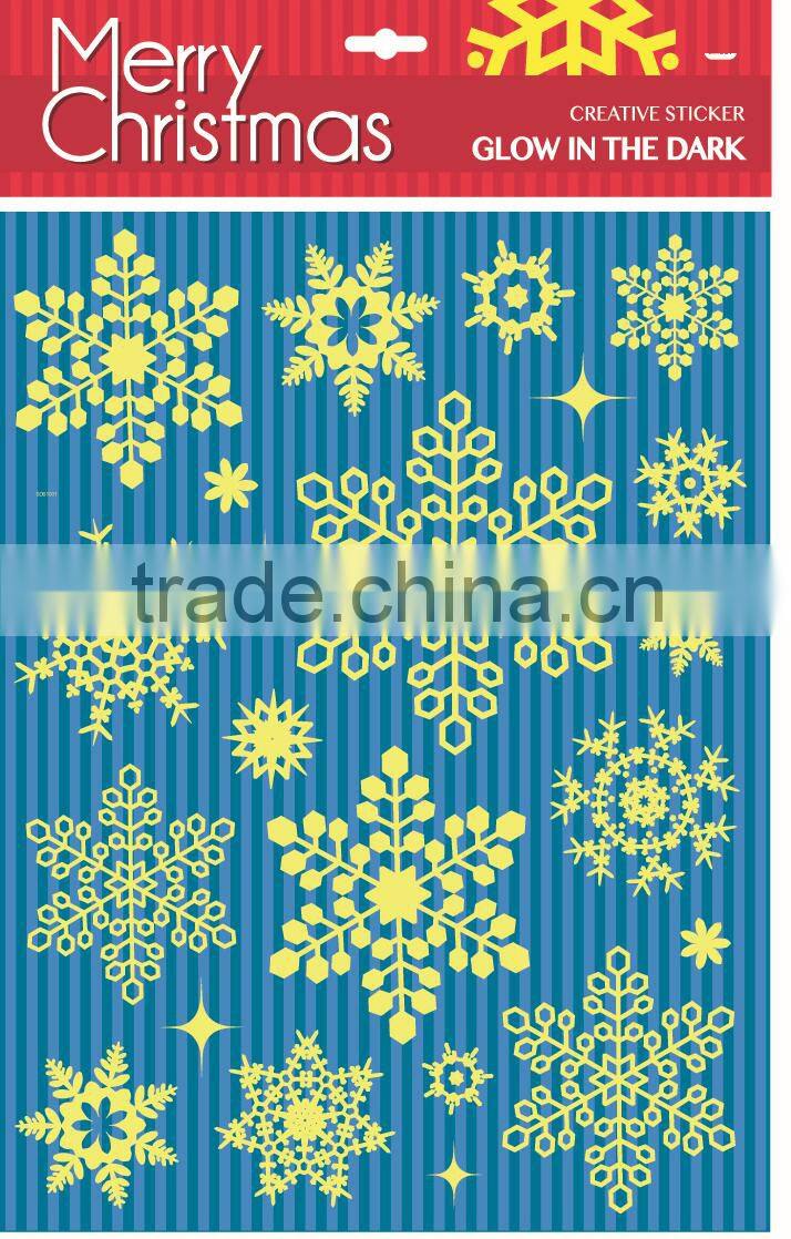 Christmas decoration night glow sticker room decorative sticker glow in the dark removable window sticker