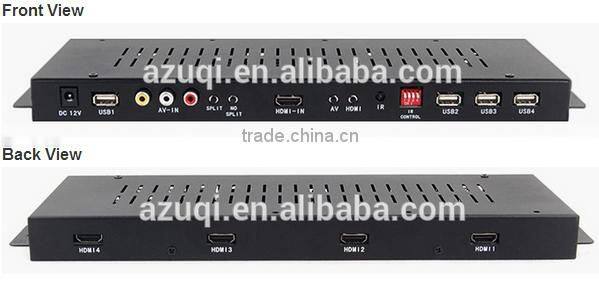 Classical FHD LCD splicing monitor processor,4 screen format splitting screen controller